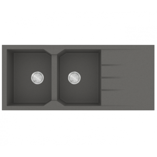 Νεροχύτης Γρανιτένιος Ένθετος Sanitec Ultra Granite 800 116 2B 1D (116X50) Pietra Βαρέως Τύπου με 2 Γούρνες και Μαξιλάρι